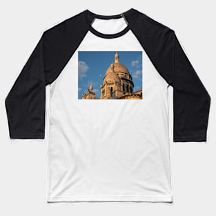 The Moon over Sacre Coeur Domes at Sunrise Baseball T-Shirt